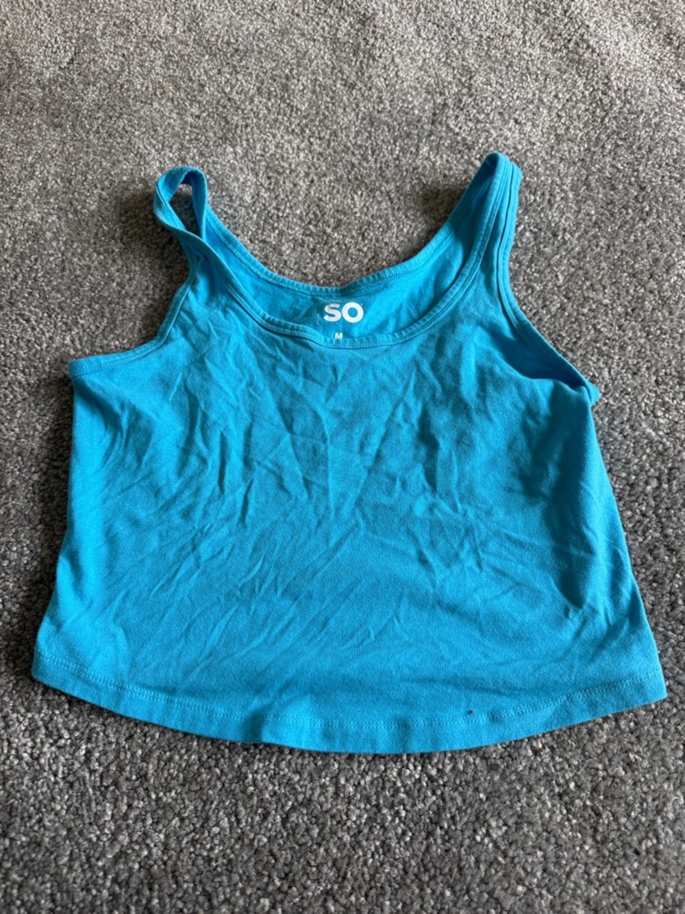 SO Teal Blue Cropped Tank